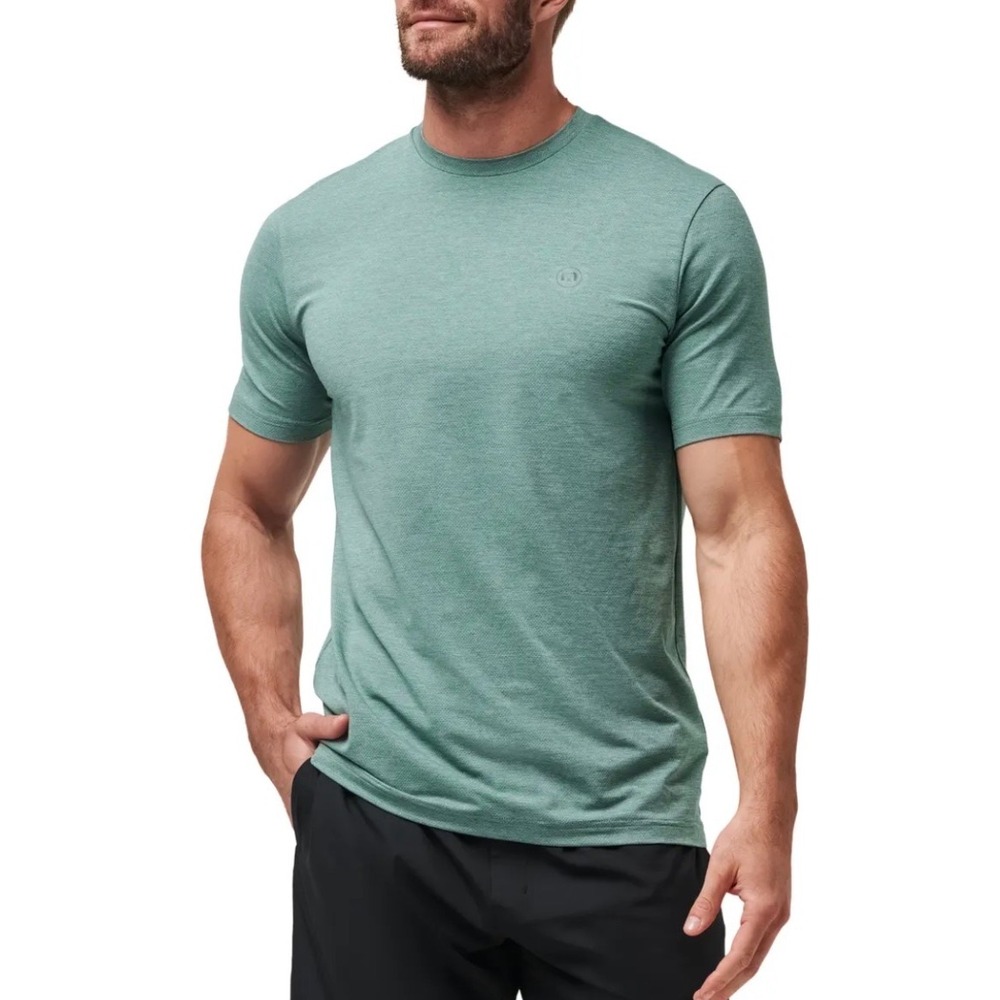 TravisMathew Scenic Vista T-Shirt Men XL Green Heathered Short Sleeve Activewear - Picture 1 of 8